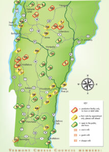 Vermont cheese trail map