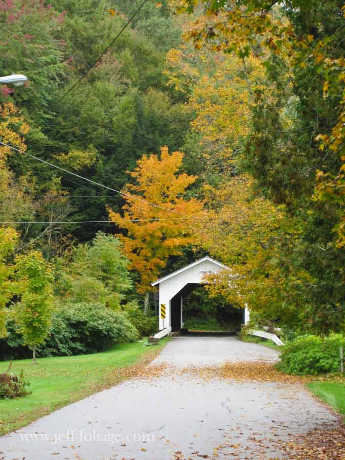 Comstock covered bridge foliage Vermont