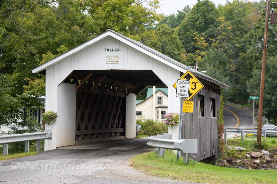 New England Photography of the Fuller Covered Bridge, also known as the Blackfalls Covered Bridge[2] is a wooden covered bridge that crosses Black Falls Brook in Montgomery, Vermont on Fuller Bridge Road. #JeffFolger, #JeffFoliage, #Vistaphotography