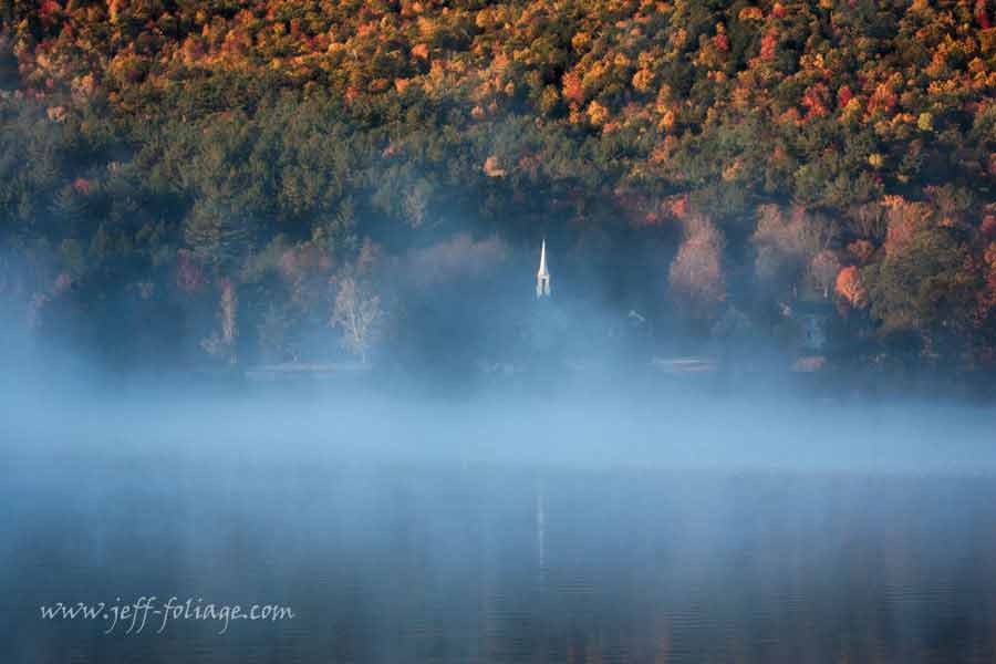 Eaton New Hampshire white church on Crystal Lake