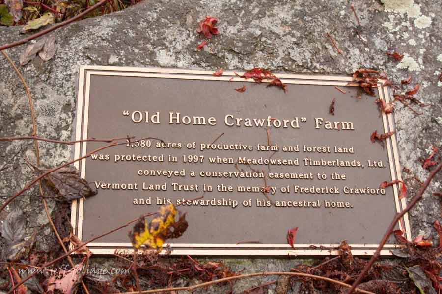 Old Crawford Home sign in Gilford Vermont