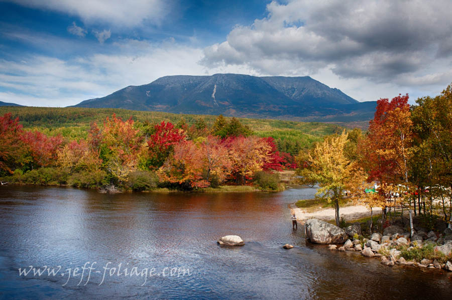 Below Mount Katahdin Maine in fall colors