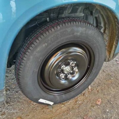 Travelling on a donut tire in maine
