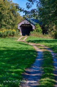 Little early fall colors at the Gates farm covered bridge