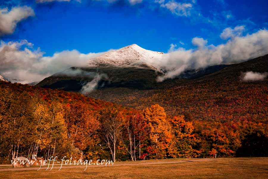 fall foliage at the feet of Mount Washington New Hampshire