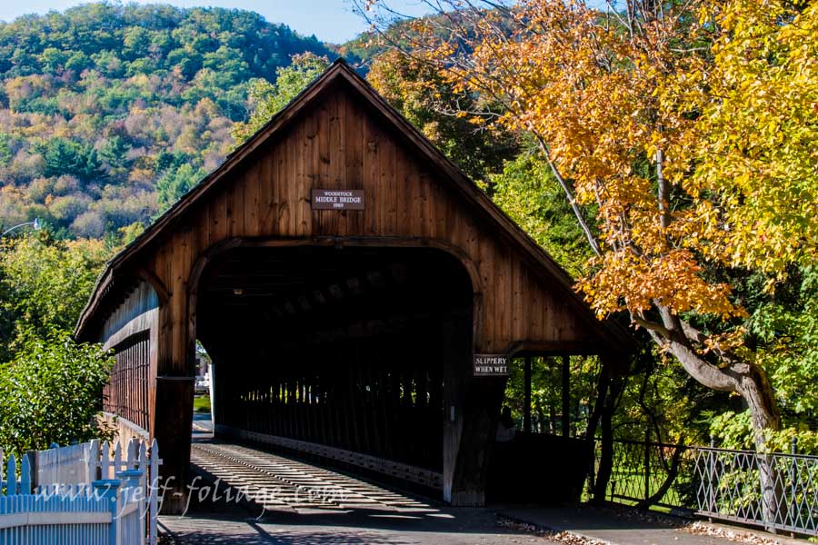 A Vermont scenic drive takes you past the Woodstock covered bridge