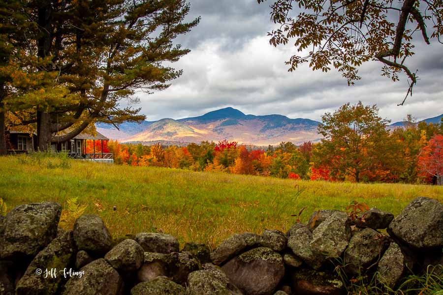 a view of mount Chocorua from across the valley