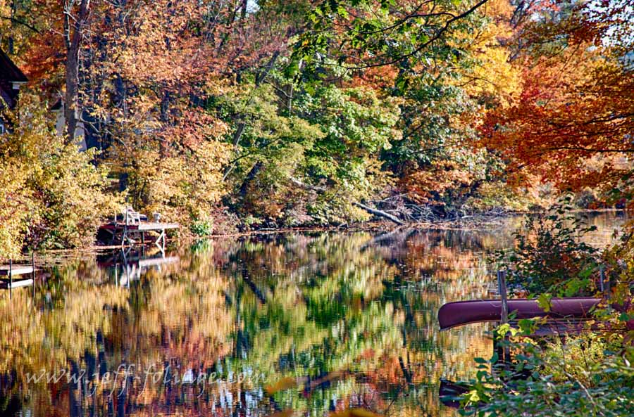 Fall reflection on the Chocorua river in Tamworth county New Hampshire