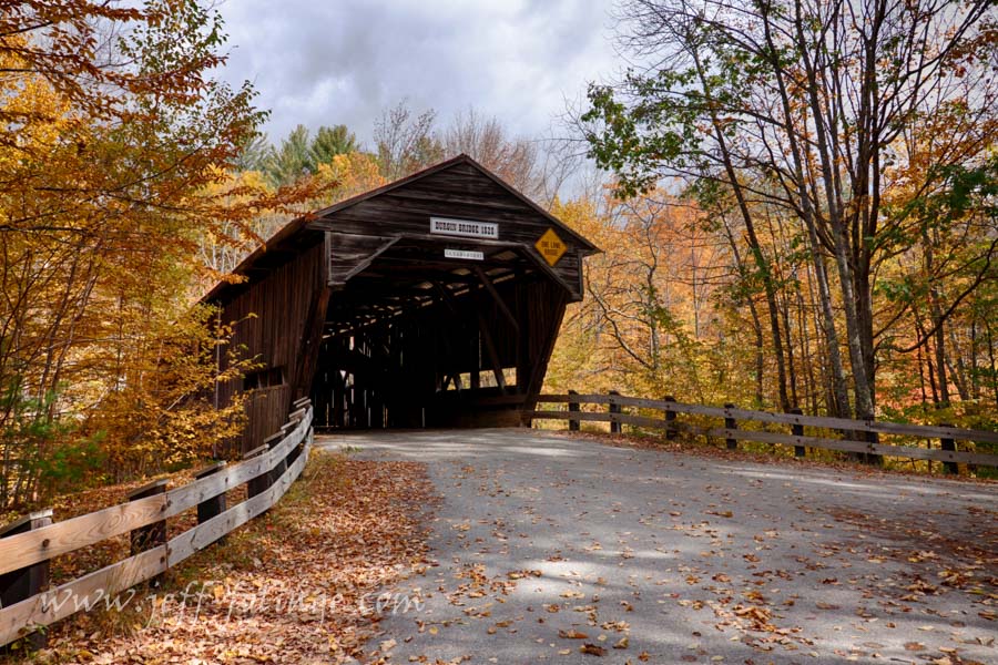 Durgin Covered Bridge in New Hampshire fall colors