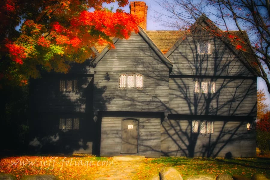 Salem witch house in Autumn on a sunny October morning