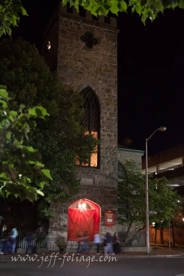 vertical of St Peters in Salem with an orb, maybe