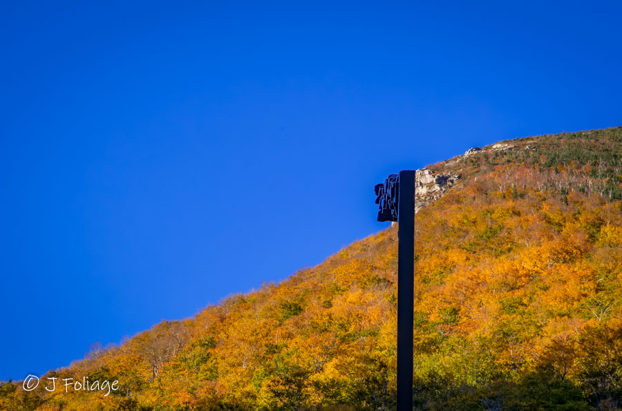 Old Man on the mountain above the New Hampshire fall colors