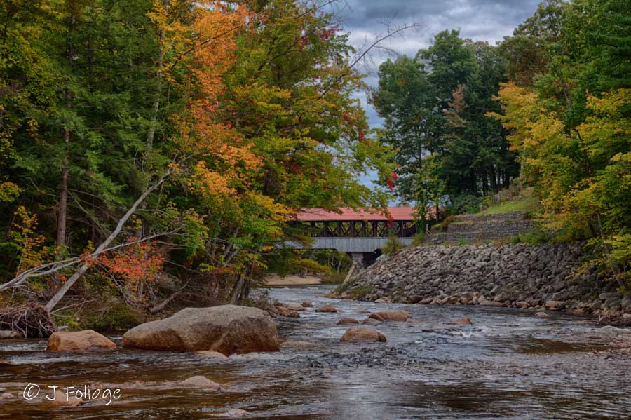 Saco river covered bridge Number 48 seen from the Swiftriver Covered bridge