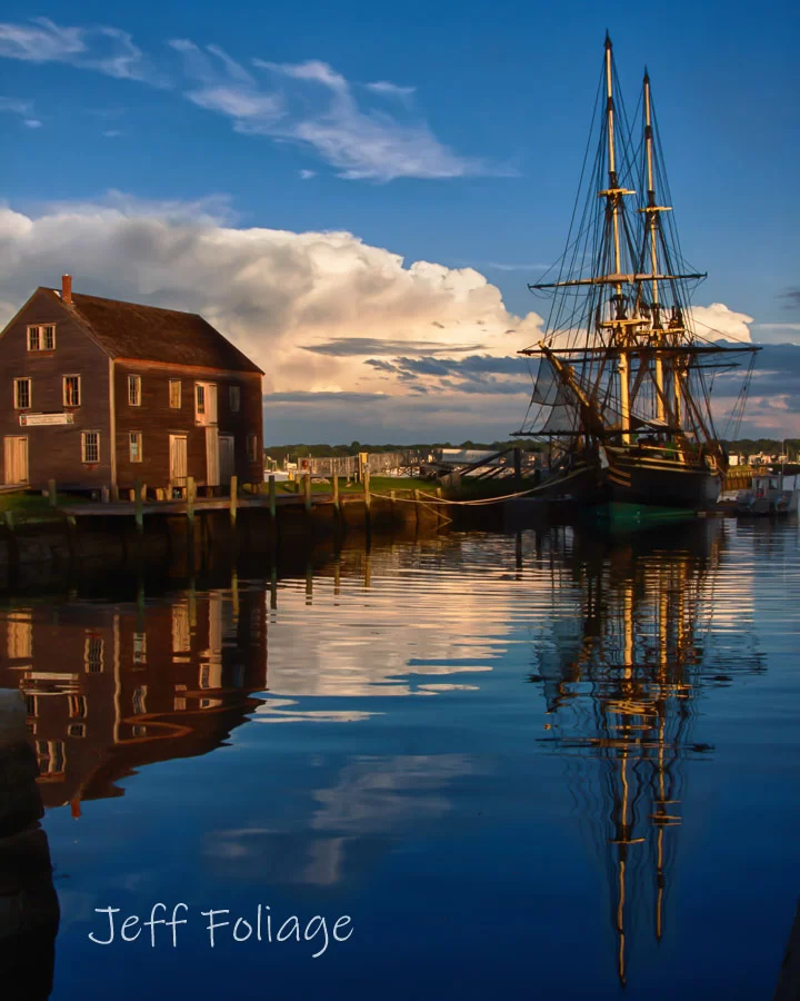 Storm passes Salem's tall ship called Friendship