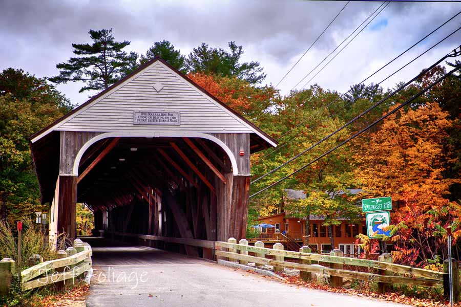 blair covered bridge in the fall colors