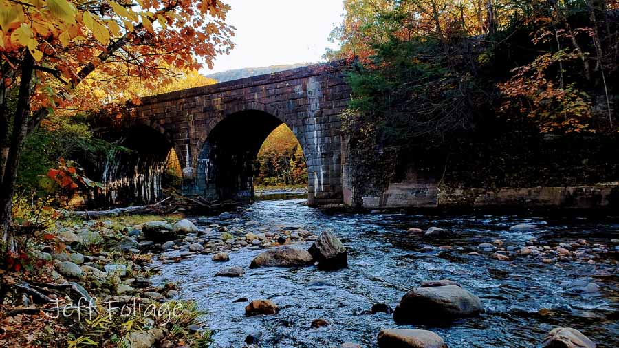 Old stone bridge in western Massachusetts fall colors
