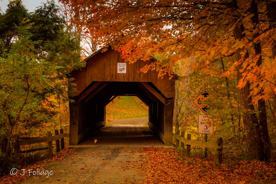 Blow me down covered bridge in autumn