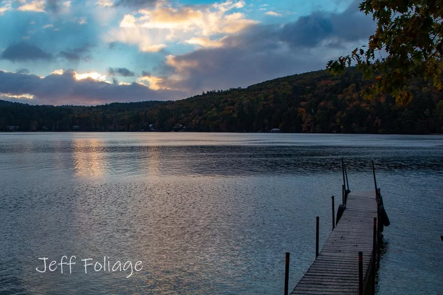 View of Squam Lake on a very cold fall morning