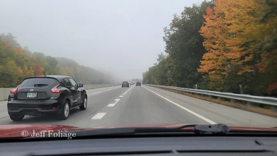 Foggy driving up Route 93