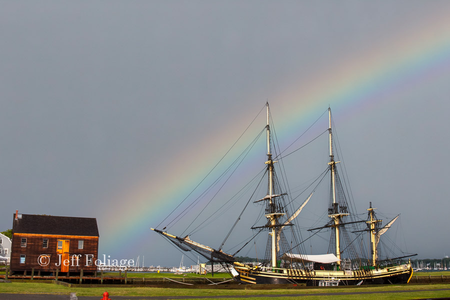 Rainbow over Salems Friendship at Derby Wharf