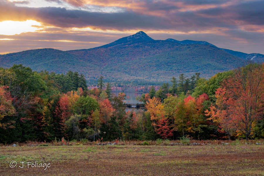 View of Mount and Lake Chocorua with the fall colors about to arrive
