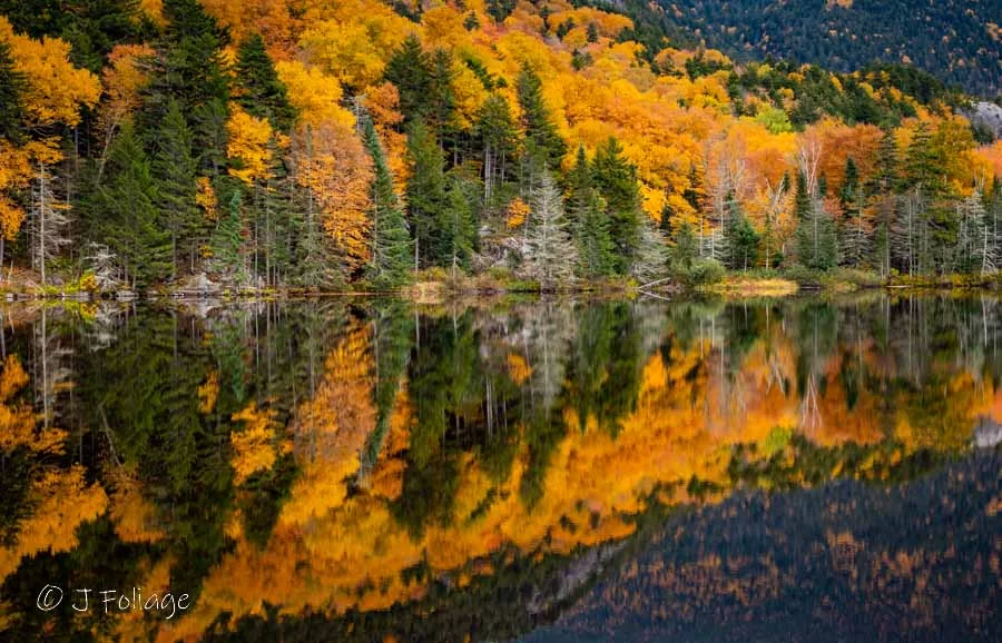 Saco Lake in Crawford Notch New Hampshire in fall colors