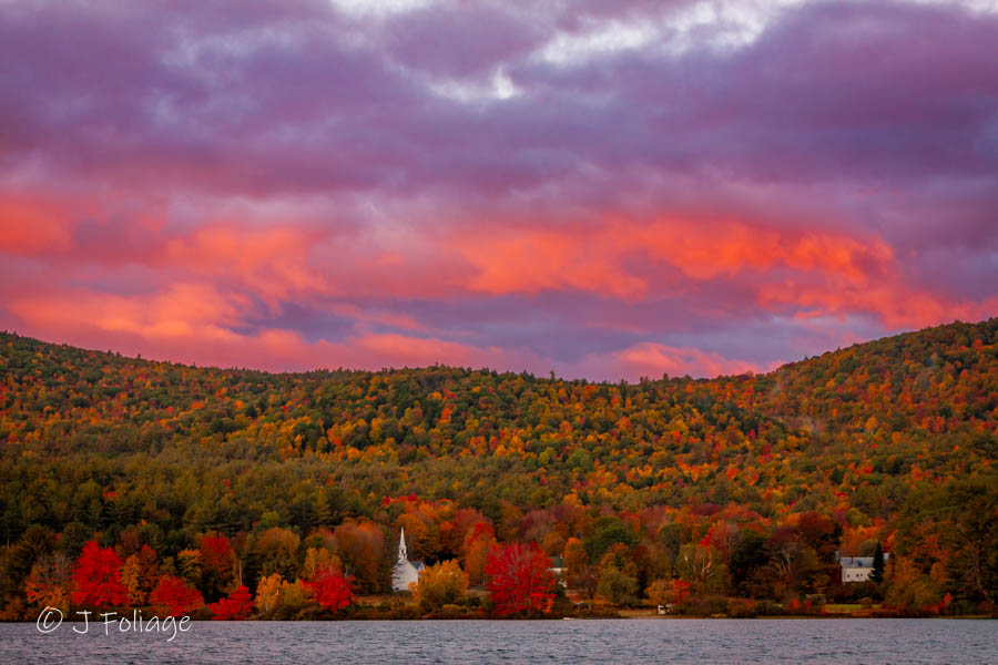 Eaton White Church in fall colors