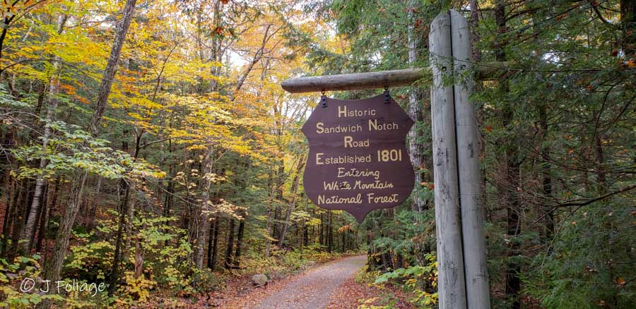 Historic Sandwich Notch Road in autumn