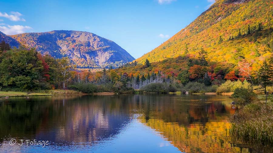 Mount Willard and Webster Cliff Reflection in Willey Pond in Crawford Notch