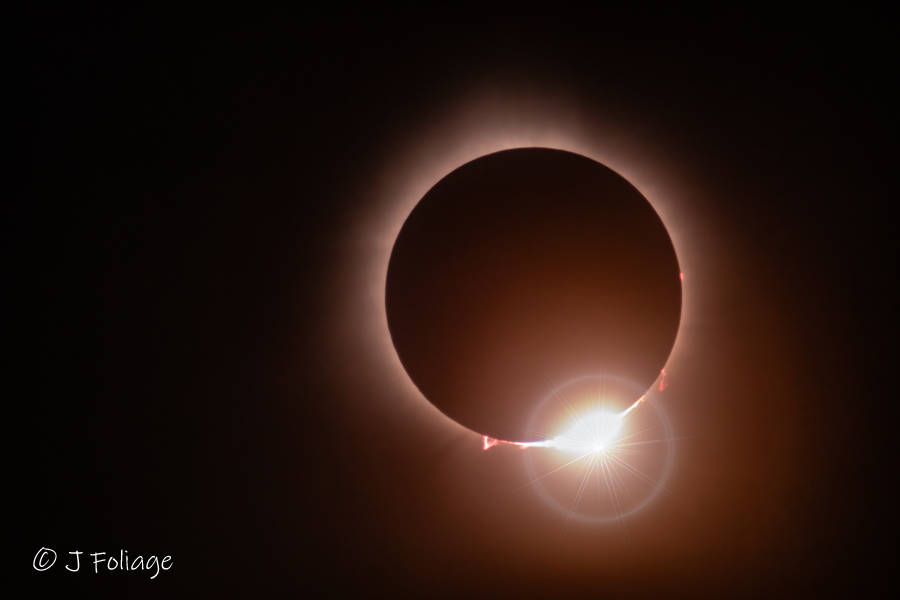 Diamond ring of solar eclipse