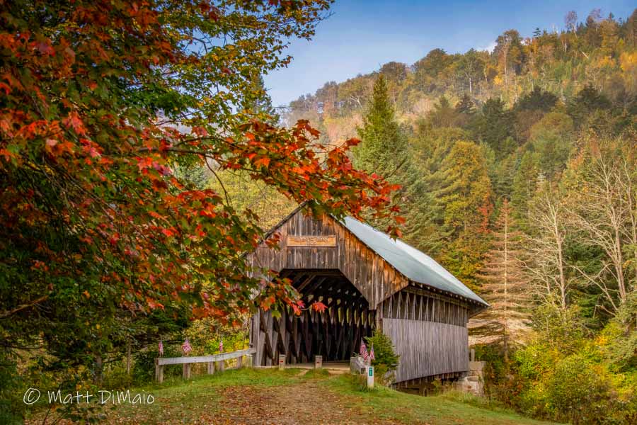 The Bennett Bridge is a historic covered bridge in rural northern Oxford County, Maine