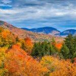 2026 New England fall forecast Autumn fall colors on the Kancamagus Highway at the Sugar Hill scenic overlook