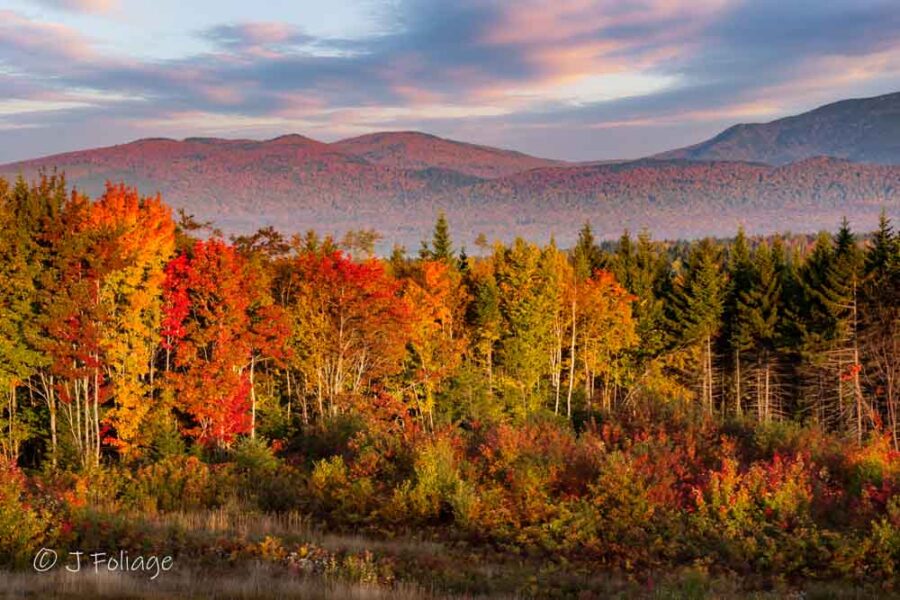 Autumn morning at Moosehead Lake from Kineo Lodge in Greenville Maine