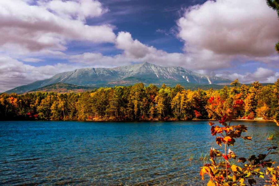 A view of Katahdin from Togue Pond in Baxter Maine